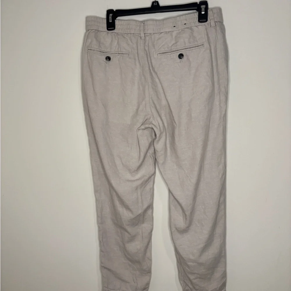 Banana Republic Mason Athletic Tapered Mens Pants 33x30 Linen/Cotton Drawstring
